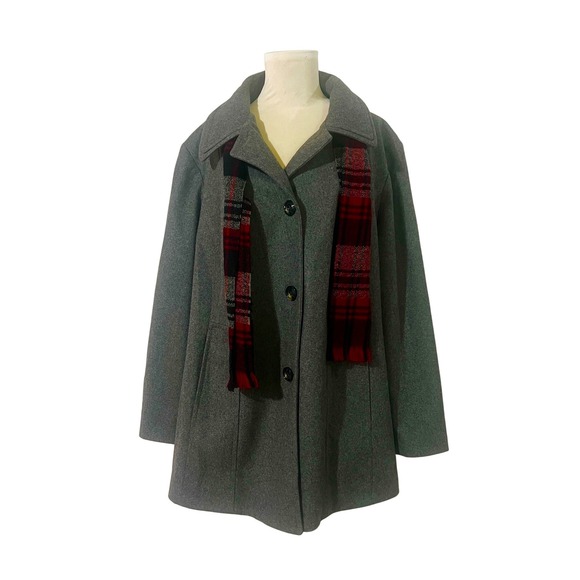 Tower by London Fog Wool Blend Gray Coat 3X Womens Outerwear Warm Classic - Picture 1 of 7